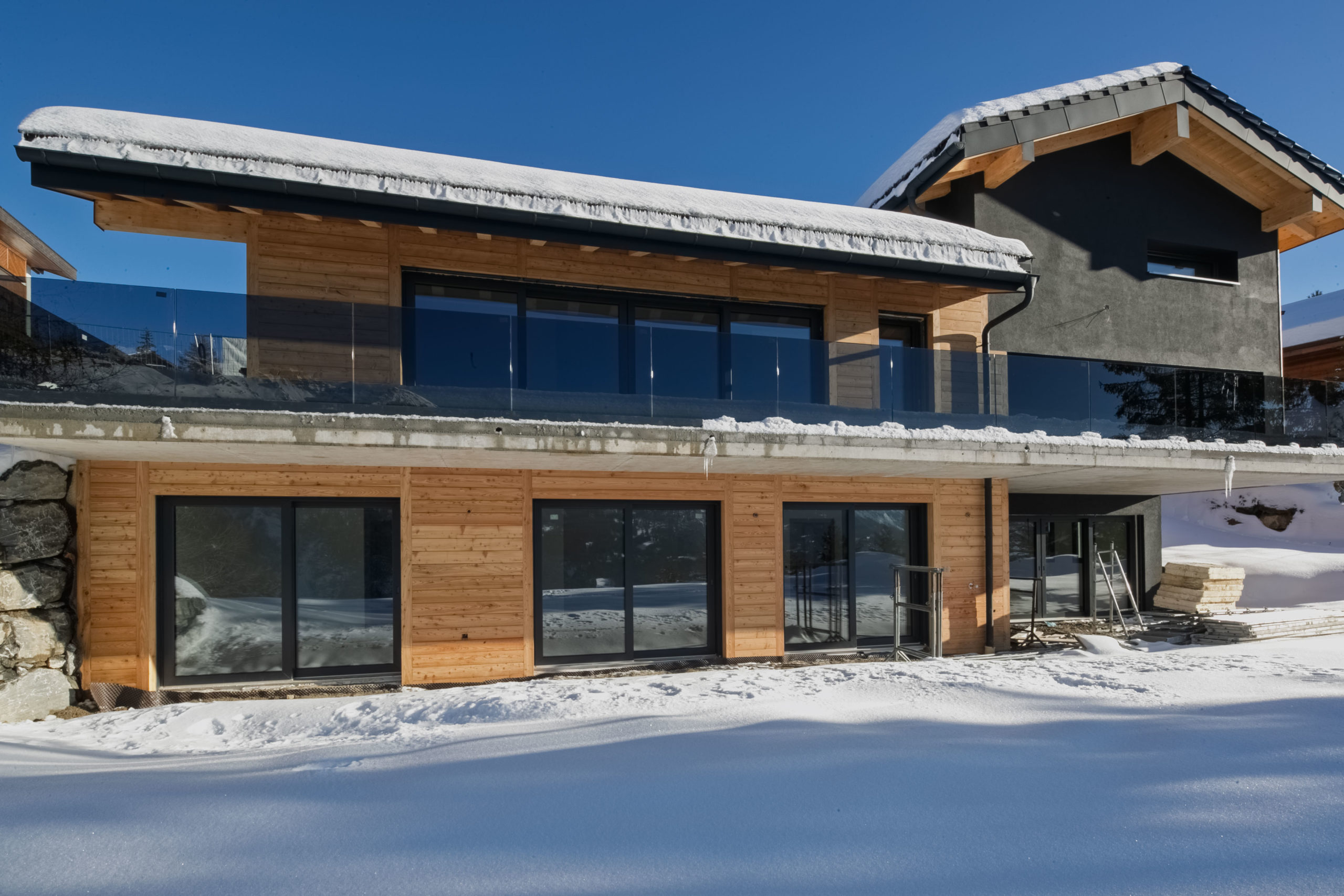 Chalet de prestige en cours de construction à Crans-Montana